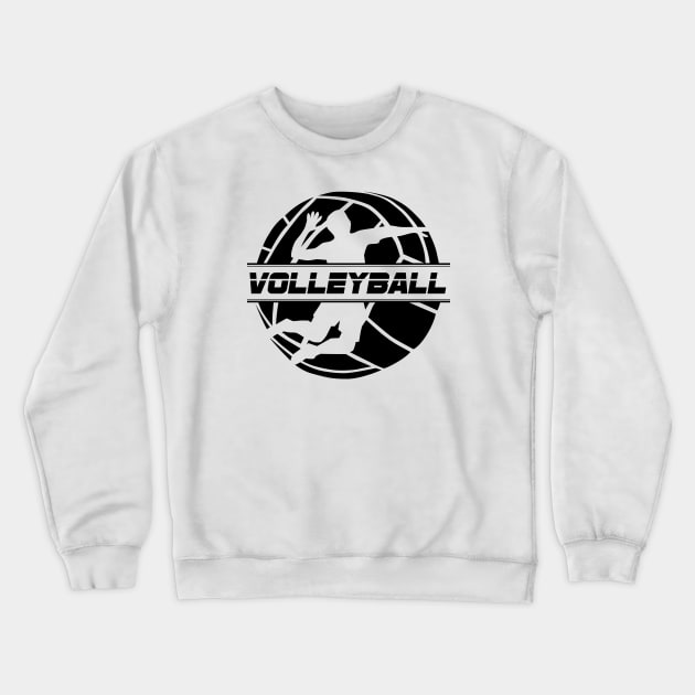 Volleyball Black Version Crewneck Sweatshirt by AYDesign